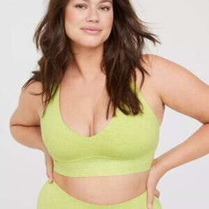 Aerie OFFLINE The Hugger Racerback Sports Bra in Batalia Green Women's XXS $40